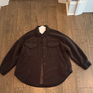 Women’s Dark Green Sherpa Jacket
